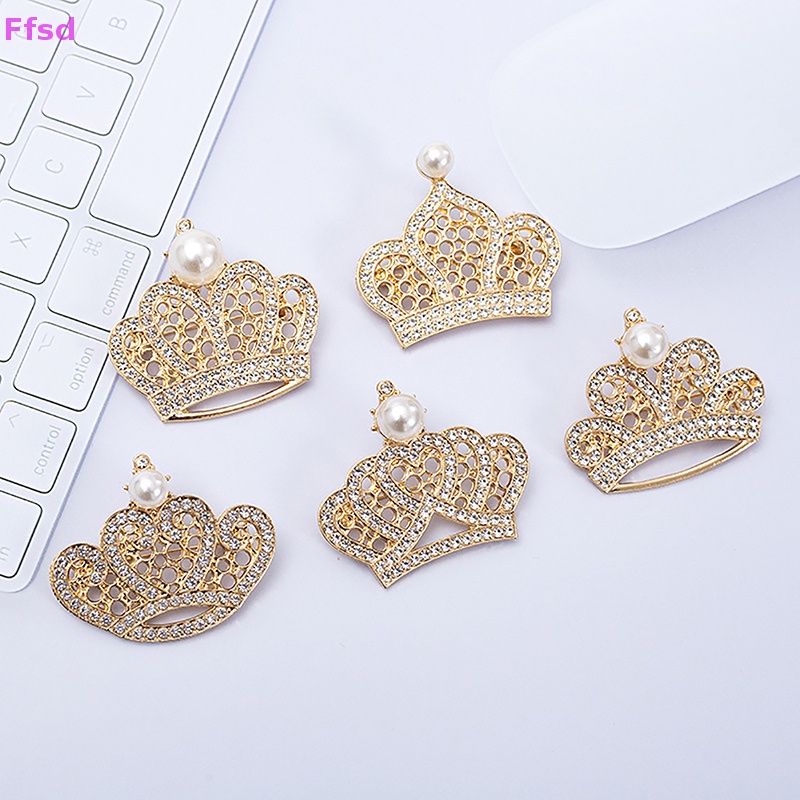 Ghim Cài Áo Hình Vương Miện Đính Đá Màu Vàng / Bạc Thời Trang Cho Nữ