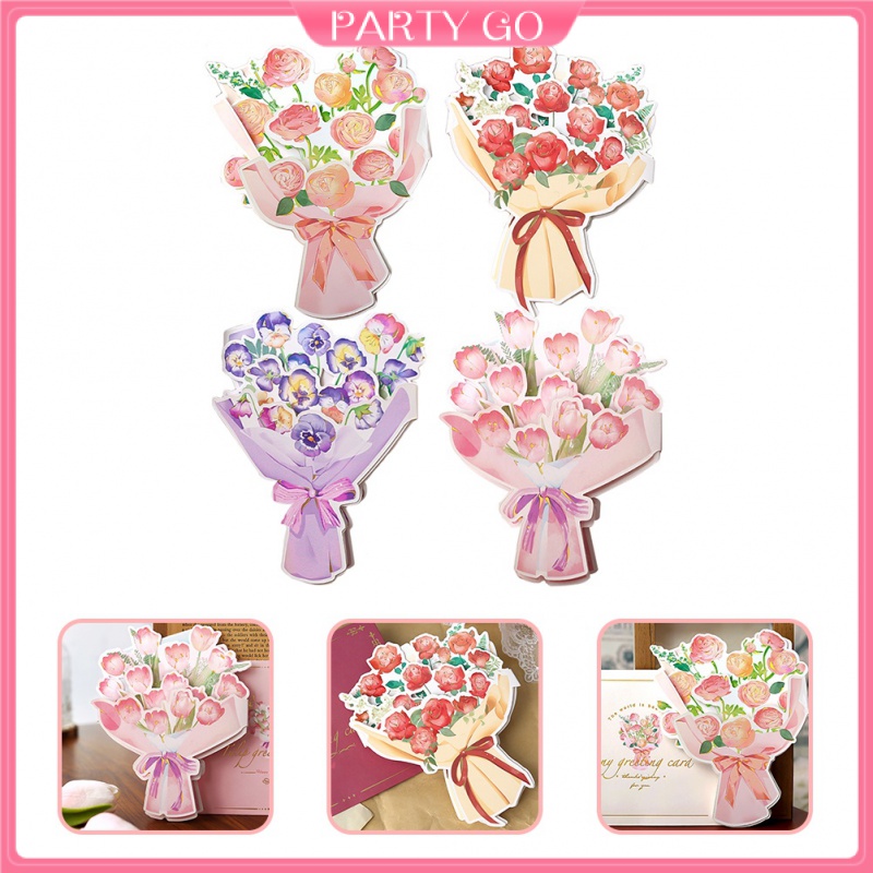 Set 4 Thiệp Chúc Mừng Ngày Của Mẹ Họa Tiết Hoa Kèm Phong Thư Đẹp Mắt