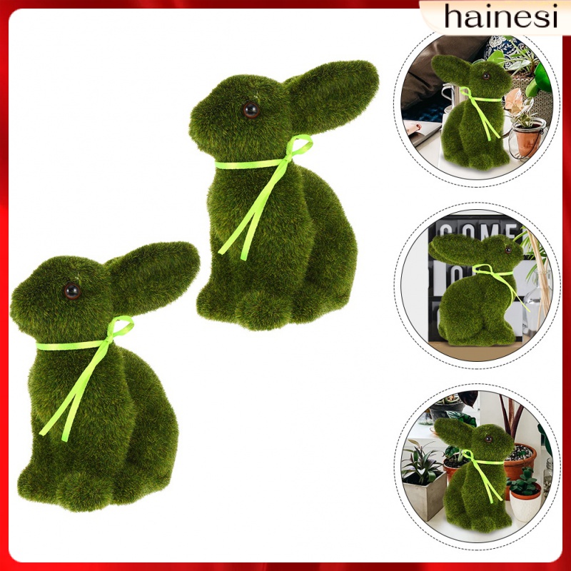 Set 2 Bức Tượng Thỏ Để Bàn Trang Trí Phục Sinh