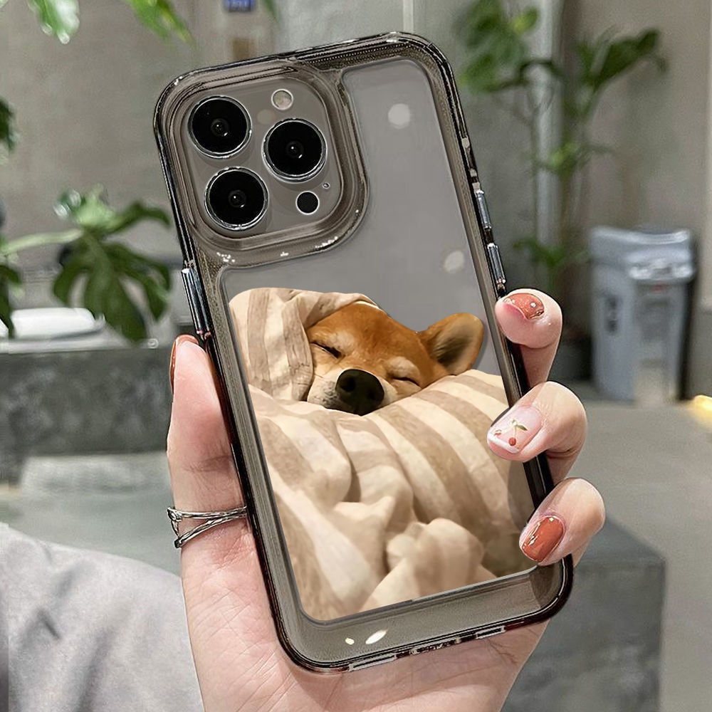 Ốp Điện Thoại TPU Mềm Trong Suốt Chống Sốc In Hình Chú Cún Ngủ Cho Iphone 14 Plus 13 Pro Max 12 11 X Xs Xr 8 7