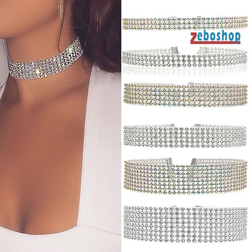 Vòng Cổ Choker Ngắn Đính Đá Lấp Lánh Thời Trang Cho Nữ