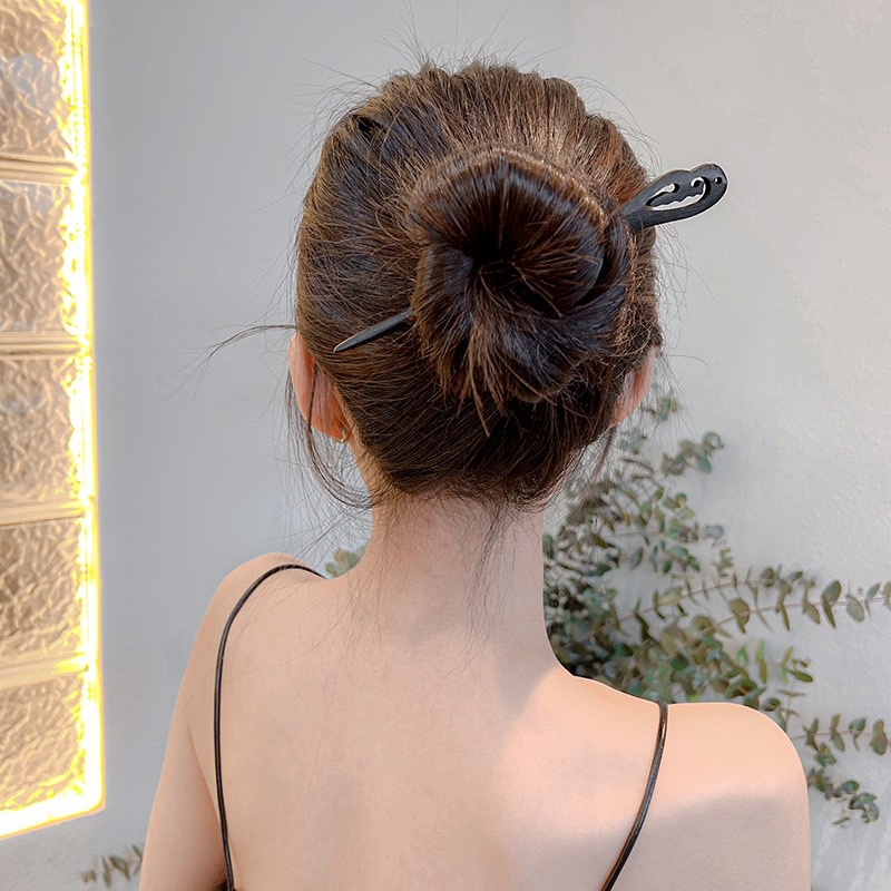 Trâm Cài Tóc Bằng Gỗ Mun Thiết Kế Đơn Giản Phong Cách Trung Hoa Cổ Điển Cho Nữ