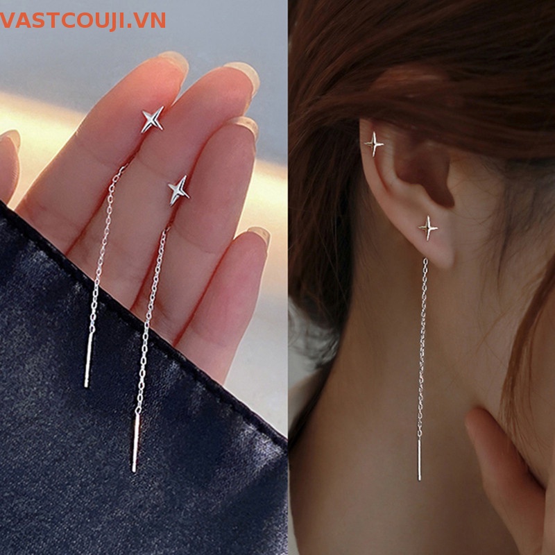 Bông Tai Chuỗi Dài Hình Ngôi Sao Thời Trang Cho Nữ