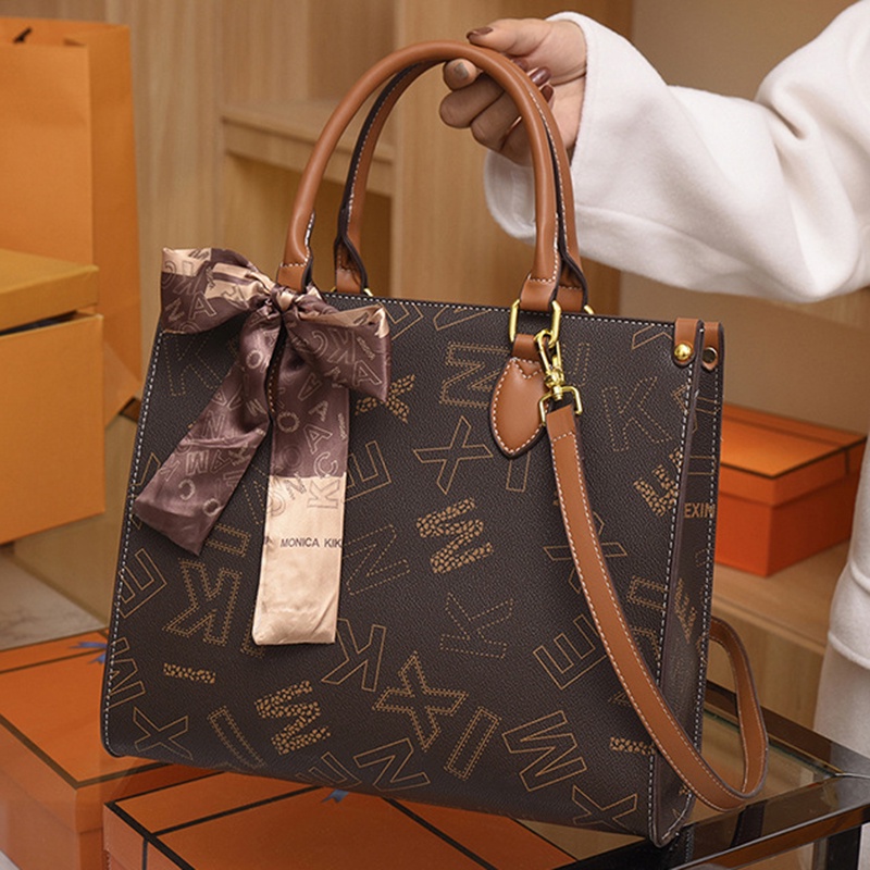 Túi tote Lụa Sức Chứa Lớn In Họa Tiết Đơn Giản Thời Trang Cho Nữ