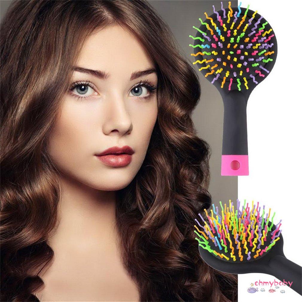 [Ready] 2015 Bán Chạy 1 Cầu Vồng Tập Chống Tĩnh Điện Detangler Uốn Tóc Thẳng Massage Lược Dụng Cụ Tạo Kiểu Có Gương [Z/6]