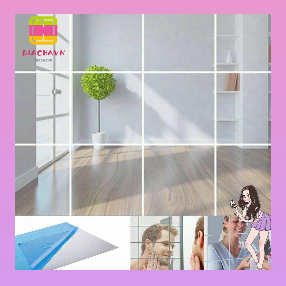 Bộ 10 Miếng Dán Tường Tráng Gương Tự Dính Trang Trí Nhà Cửa