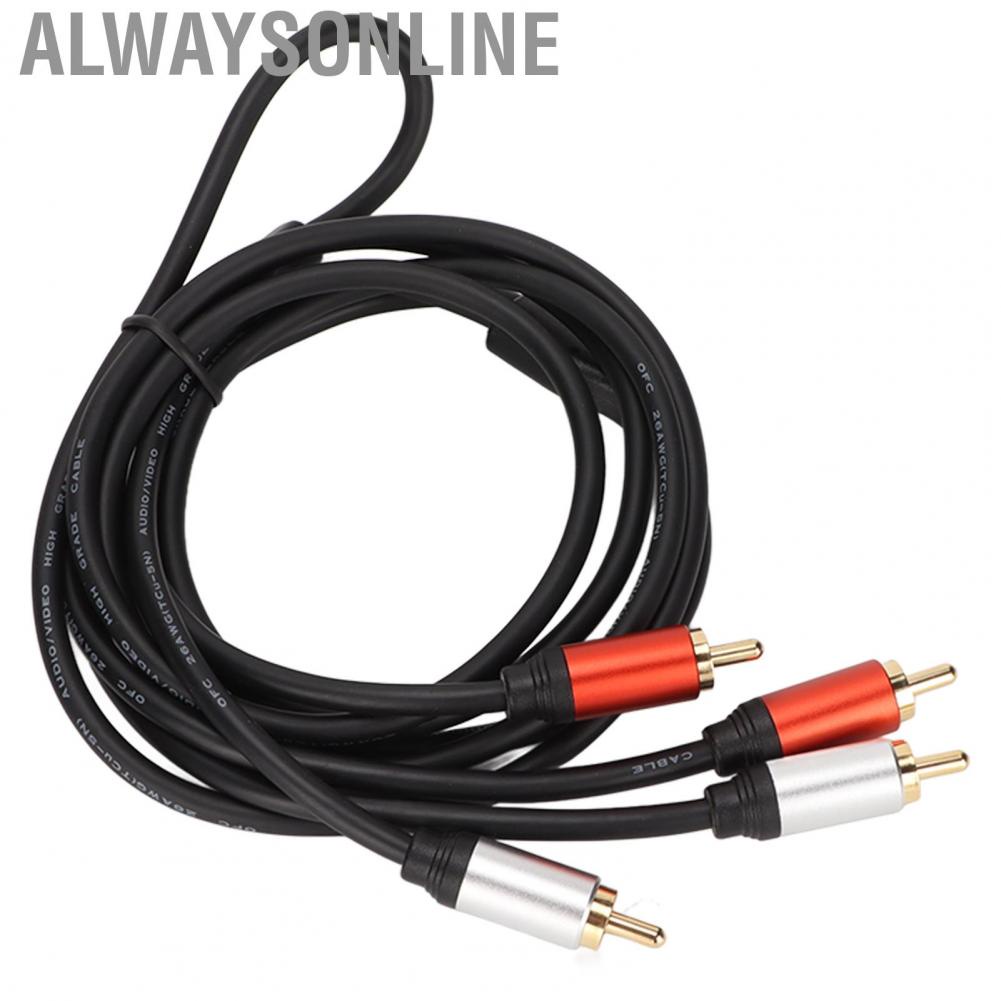 Alwaysonline RCA Cord Black 2RCA Male To Cable for DVD  Car Speaker