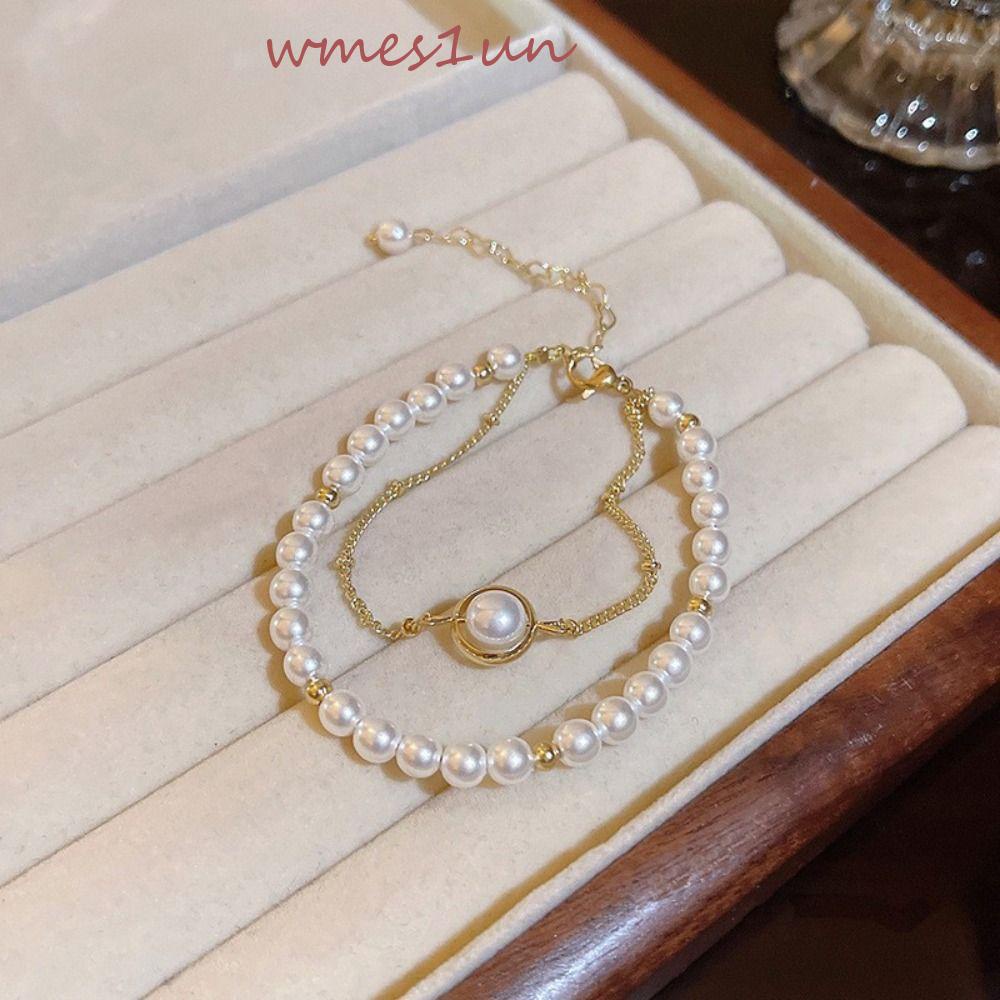 Vòng Tay Hàn Quốc WMES15H Sang Trọng Ngọt Ngào Thích Hợp Làm Quà|Vòng Tay Hai Lớp Phong Cách Baroque Cá Tính