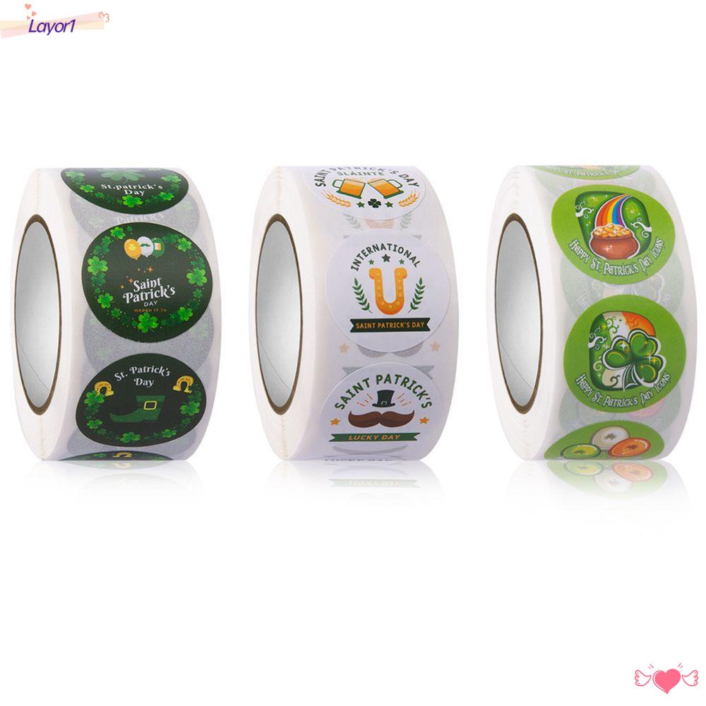 Set 1 Cuộn 500 Miếng Dán Hình Tròn Trang Trí Lễ Hội Nhãn Dán Ngày Thánh Patrick