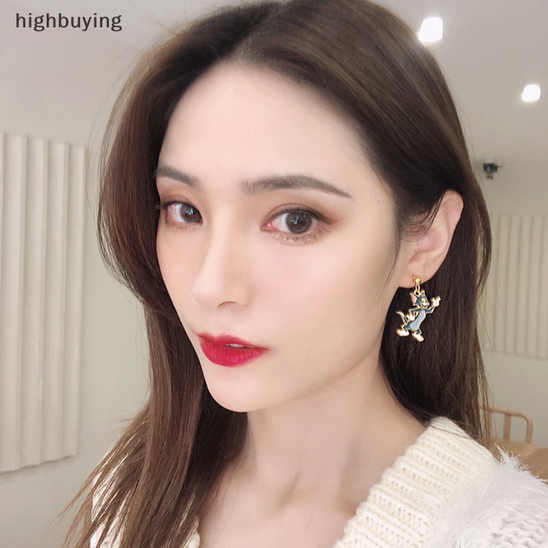 Khuyên Tai Dài Hình Chuột / Mèo Hoạt Hình Đáng Yêu