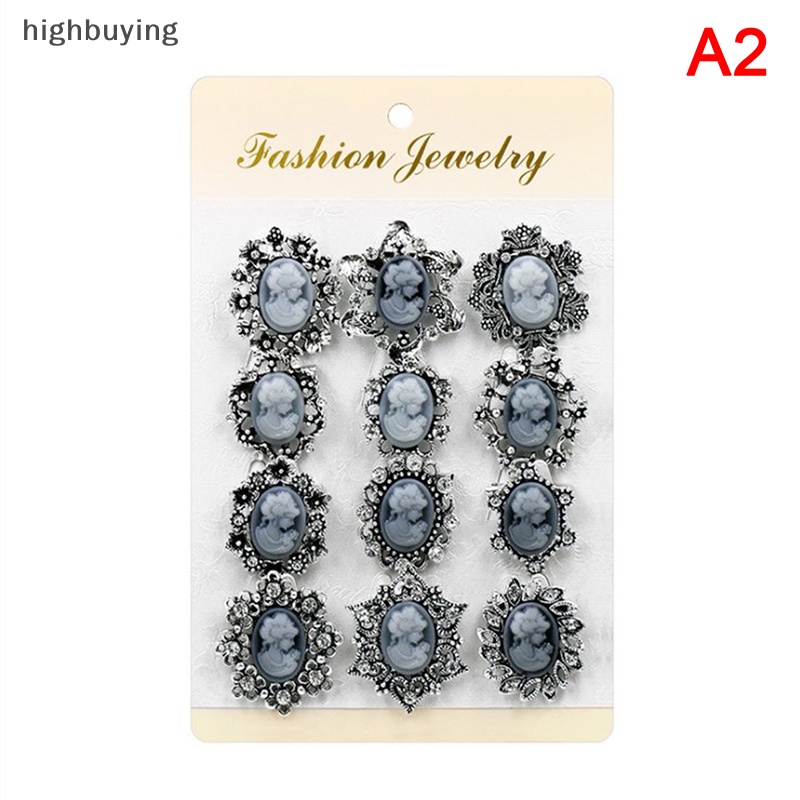 Set 12 Ghim CàI ÁO HìNh Belle ĐíNh Kim Cương Giả ThờI Trang Cho Nữ