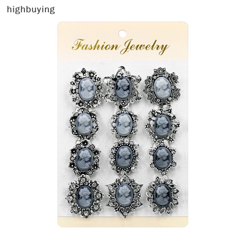 Set 12 Ghim CàI ÁO HìNh Belle ĐíNh Kim Cương Giả ThờI Trang Cho Nữ