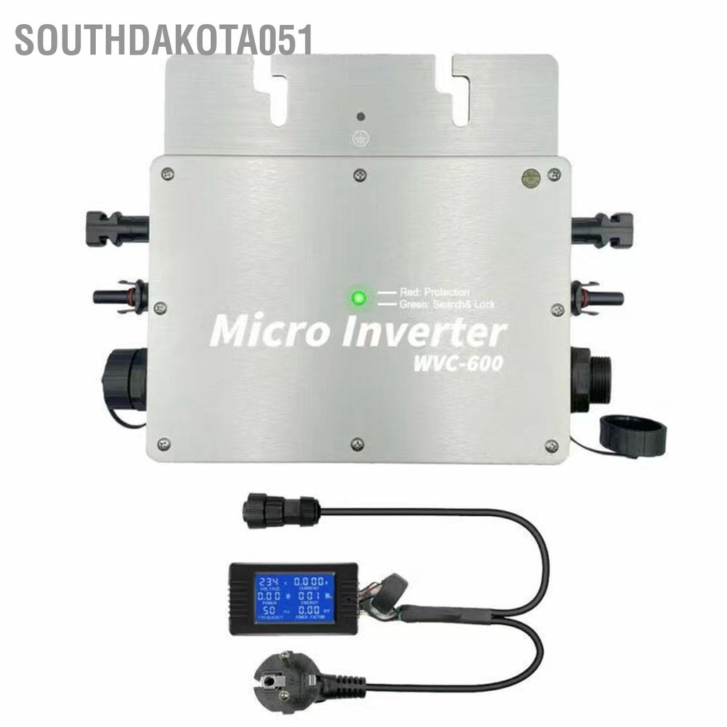 Southdakota051 Biến tần buộc lưới năng lượng mặt trời WVC700W PV với màn hình LCD chống nước Bạc EU 230V