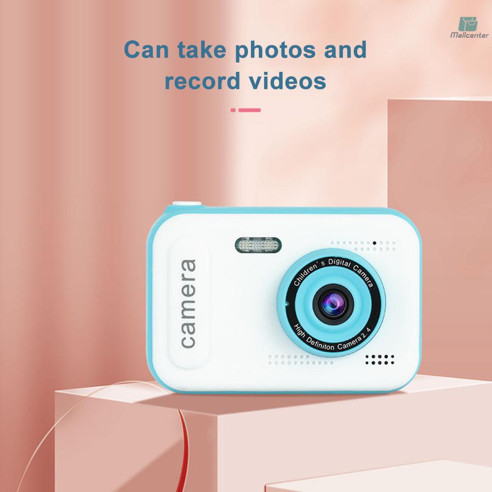 1080P Mini Kids Digital Camera Digital Video Camera for Kids Dual Lens 2.4 Inch IPS Screen Built-in Battery Cute Photo Frames Interesting Games with Neck Strap Birthday Christmas Gift for Boys Girls