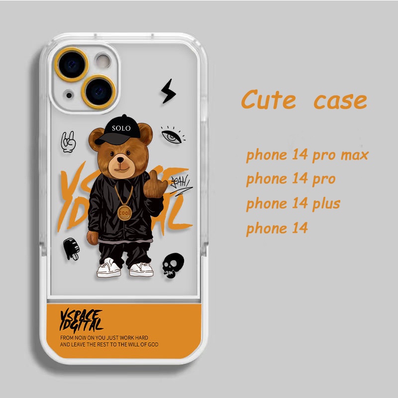 Ốp Điện Thoại TPU Trong Suốt In Hình Gấu Thời Trang Cho IPhone 14 13 Pro Max 11 12 Pro Max XS X XR SE 2020 6S 8 7 Plus