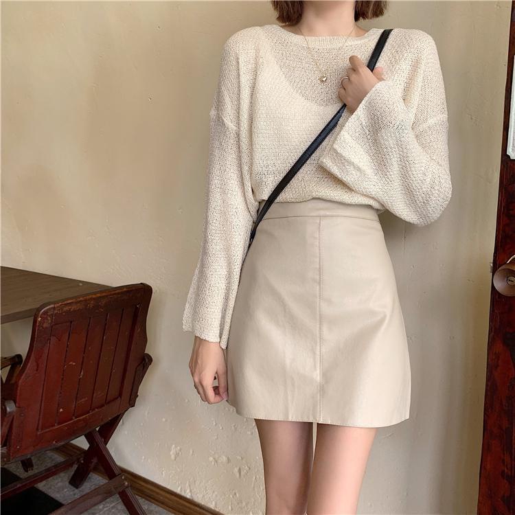 Chân Chân Váy Chữ A Bằng Da Eo Cao Thời Trang Dành Cho Nữ