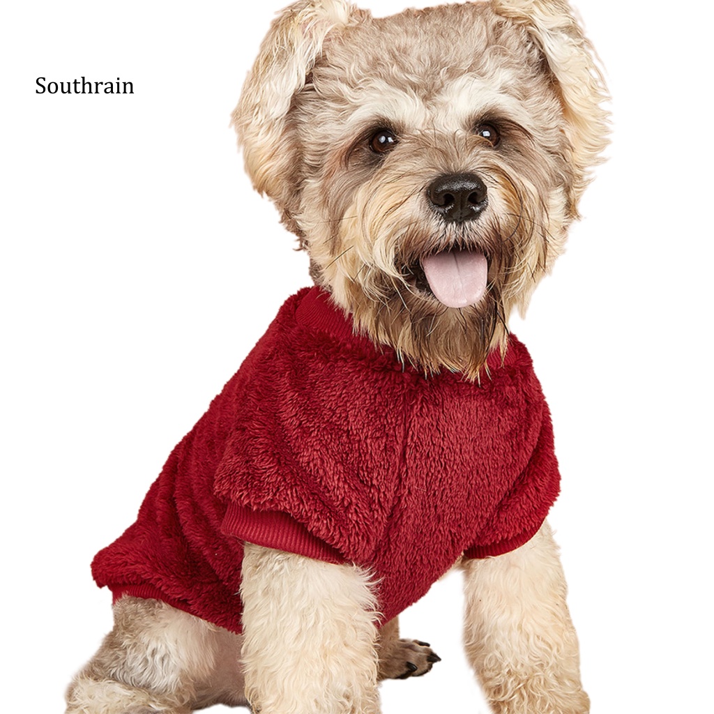 Áo Sweater 2 Lớp Bằng Polyester Giữ Ấm Mùa Thu Đông Chống Mài Mòn Cho Thú Cưng