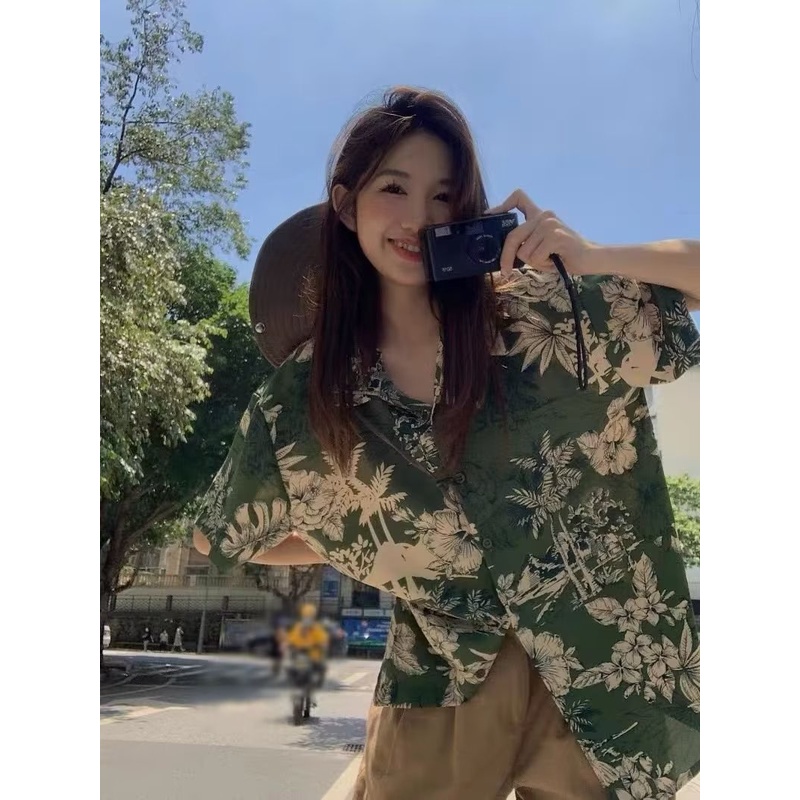 Áo Sơ Mi Tay Ngắn Dáng Rộng Plus Size M-8XL Thời Trang Đi Biển Cao Cấp Cho Nam