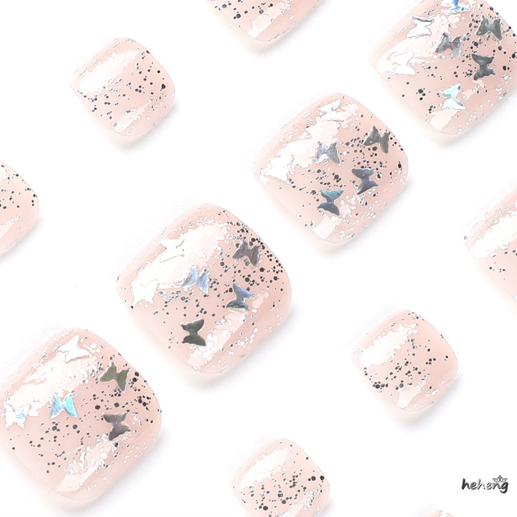 Móng Chân Giả Đính Kim Sa Hình Bướm Phù Hợp Với Móng Chân Radian Và Dày