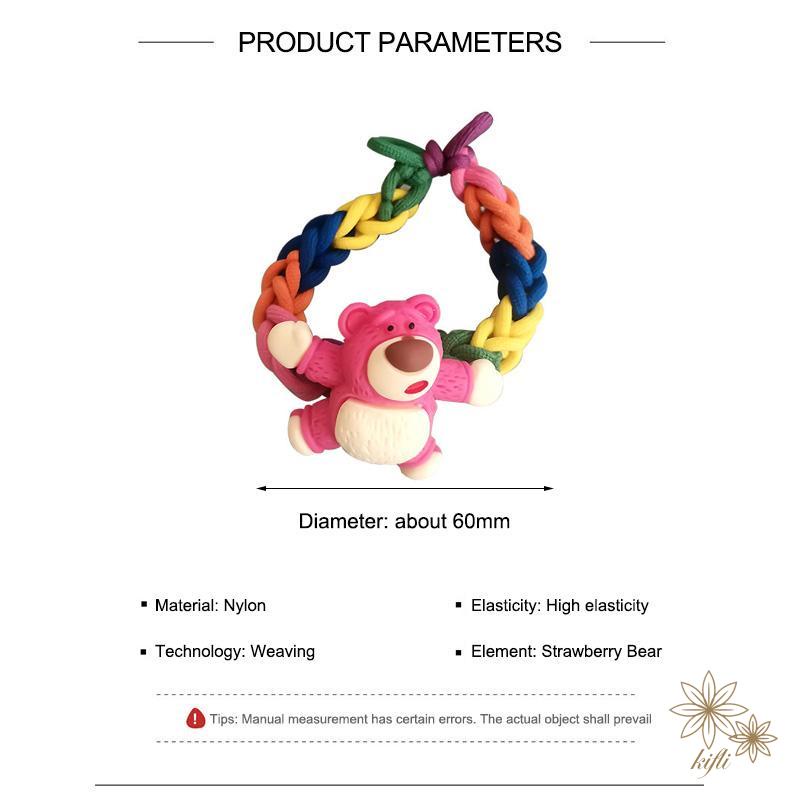 Vòng Tay Dây Bện Diy Mặt Hình Gấu Dâu Tây Dễ Thương Đa Năng Thời Trang Cho Cặp Đôi