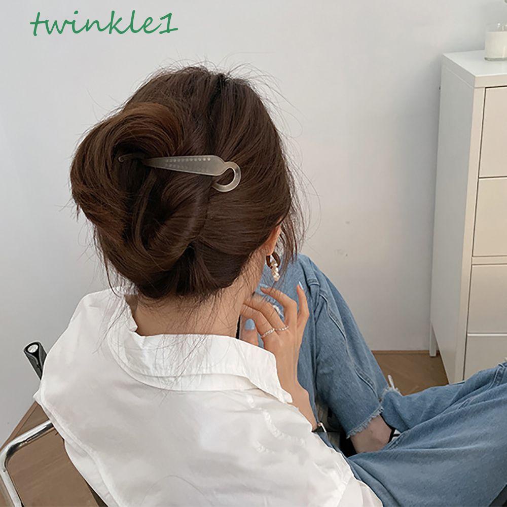 Kẹp Tóc Xoắn Đính Hạt Nhựa Phong Cách Hàn Quốc Cho Nữ