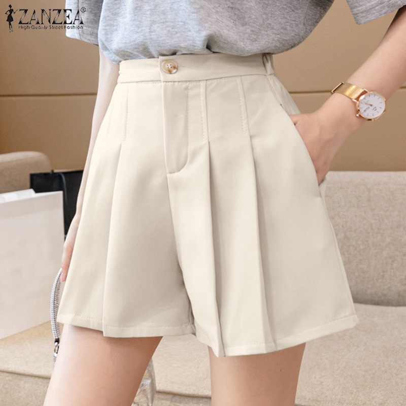 Zanzea Quần Short Nữ Lưng Cao Có Túi Thời Trang Hàn