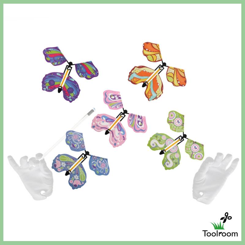 Set 5 Thẻ Đánh Dấu Trang Sách Hình Bướm Bay Lên Dây Cót Tiện Lợi