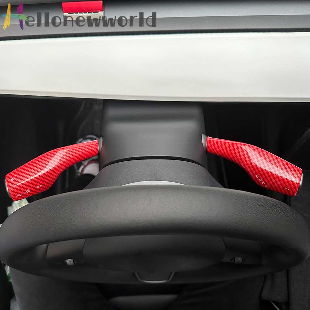 1 Cặp Núm Bọc Cần Gạt Số Màu Nhám Cho Tesla Model Y 3