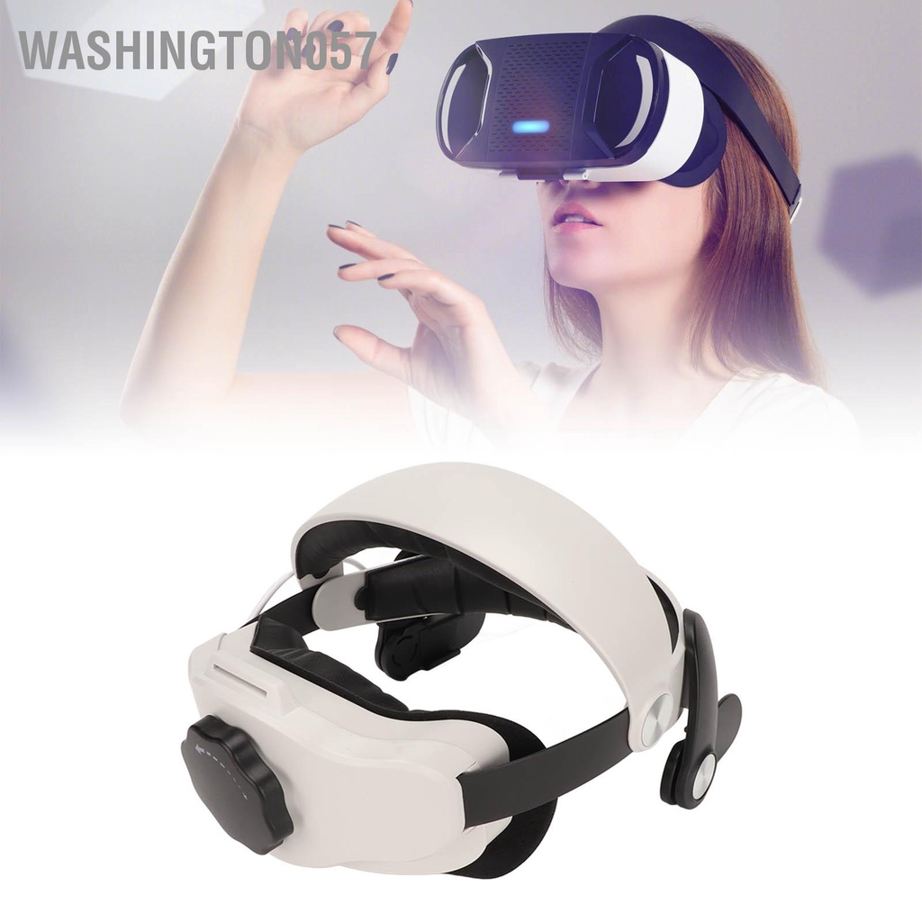 Washington057 Dây đeo đầu VR Miếng bọt biển có thể điều chỉnh tháo rời và Băng ABS dành cho Oculus Quest 2 Entertainment