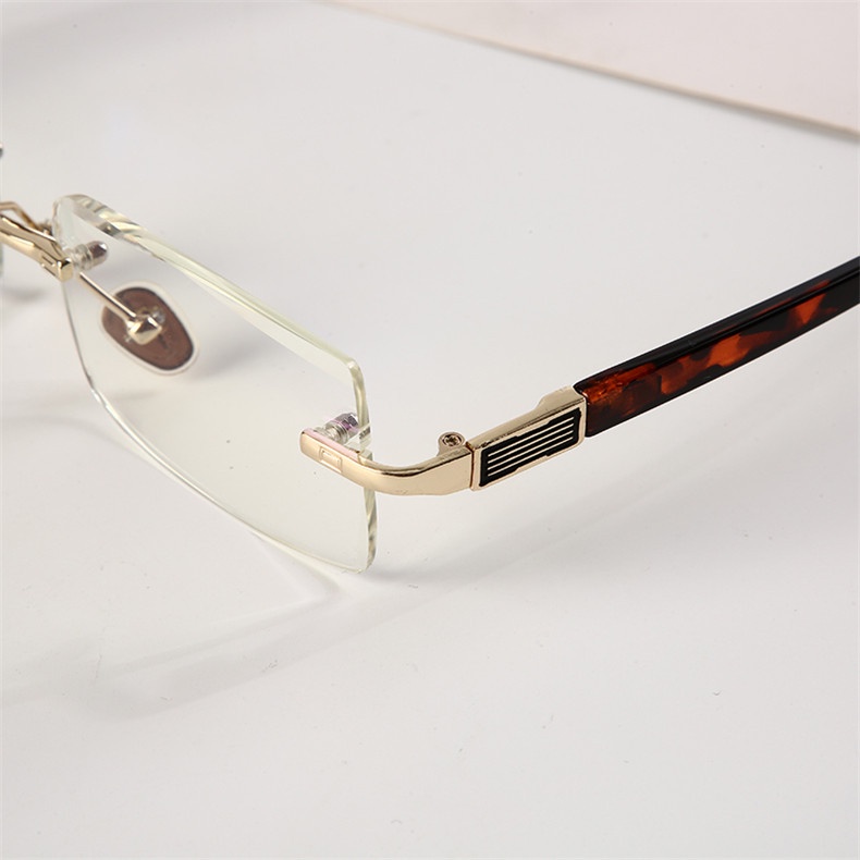 【+0°~+400°Mắt Kính Đọc Sách Chống Ánh Sáng Xanh Không Viền Mới Cho Nam