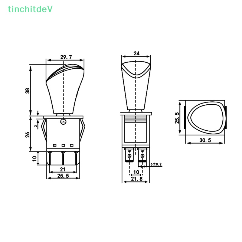 Công Tắc Trượt Khởi Động 6Pin AC 250V 6A AC 125V 20A KCD4-604 - 6P Cho Xe Hơi