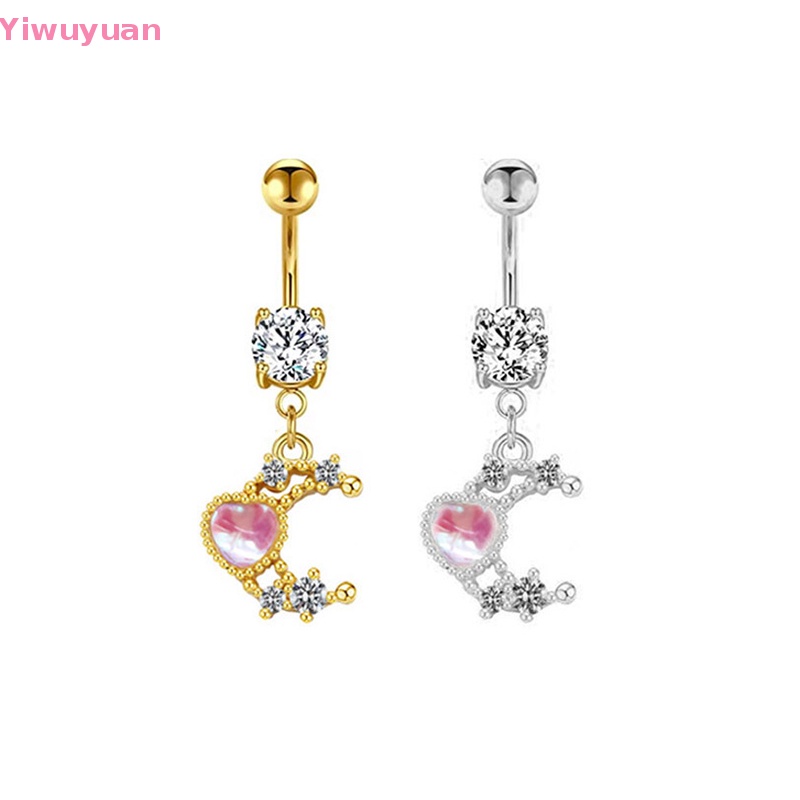 Khuyên Rốn Bằng Thép Không Gỉ Hình Trăng Sao Thời Trang Mới