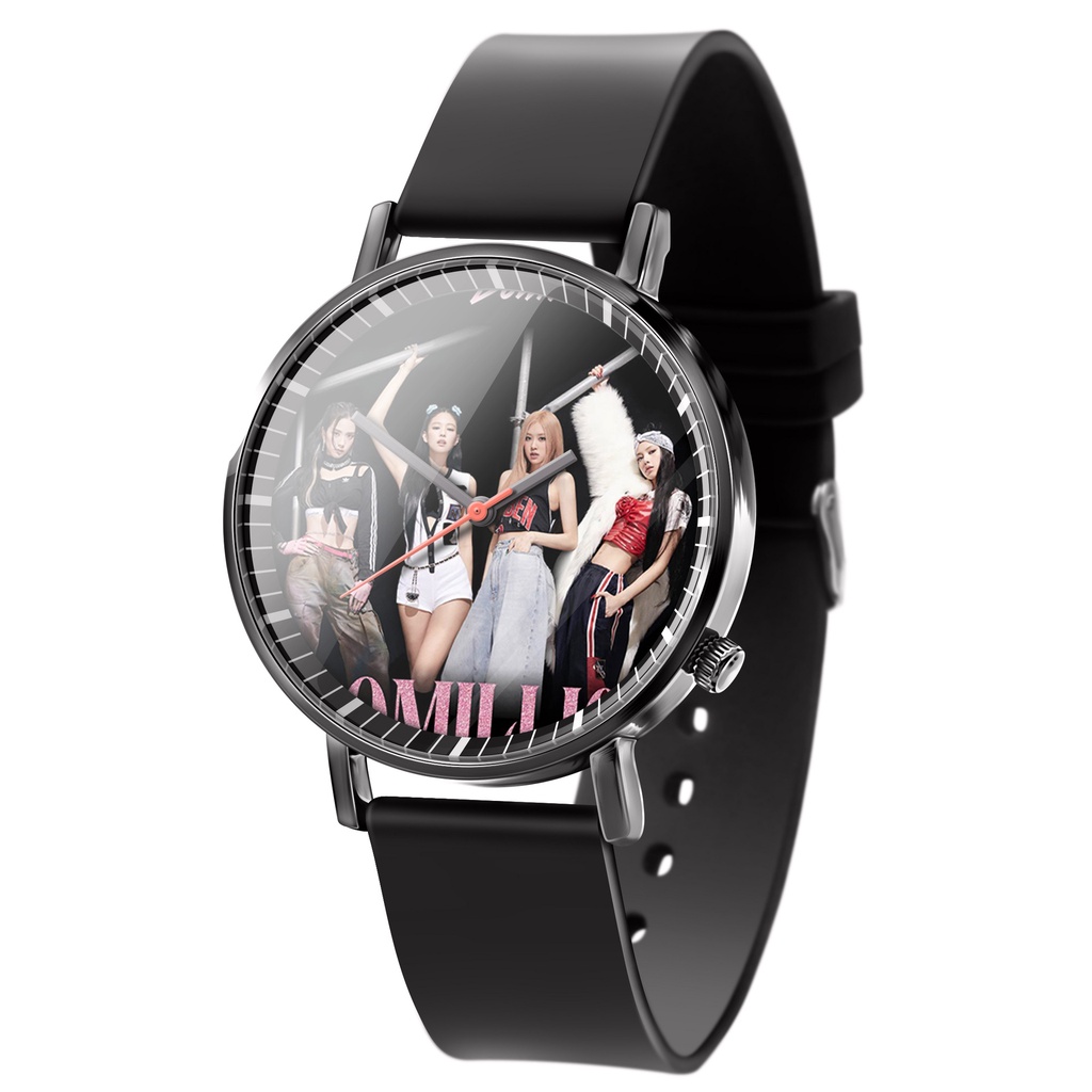 Đồng Hồ Thạch Anh k-pop blackpink Với Thiết Kế kim jennie Và lalisa manoban Đẹp Mắt Cho Nam Và Nữ