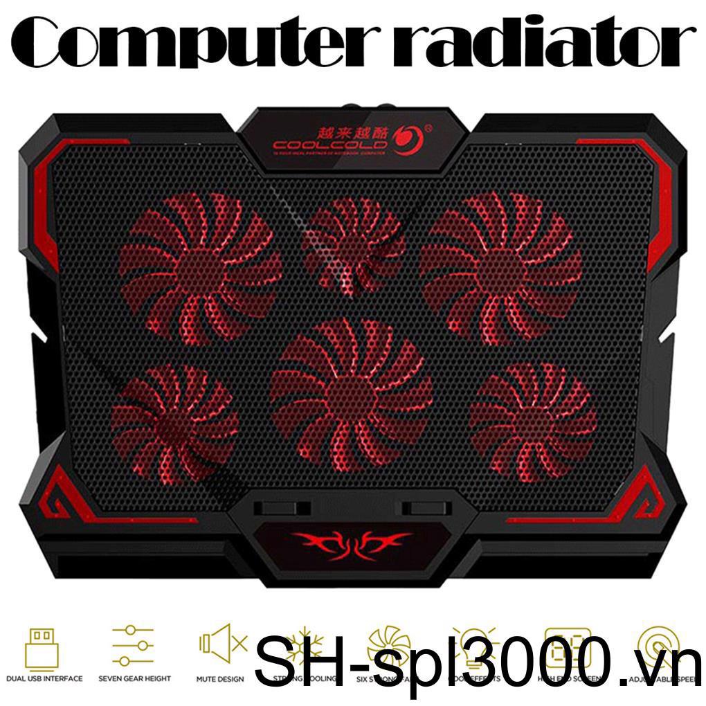 Quạt Tản Nhiệt Chơi Game COOLCOLD 17inch 2600RPM Hai Cổng USB Có Đèn Led Cho Laptop