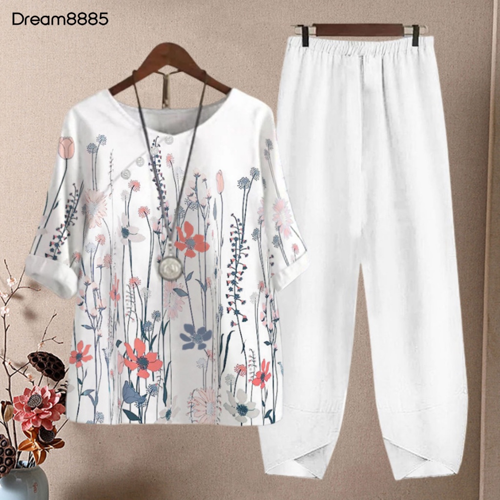 [Hàng Có Sẵn] Set 2 Món Áo Thun + Quần Dài Lưng Thun Mabrem85