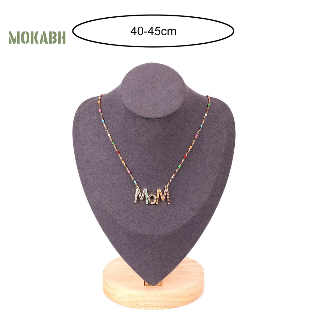 Vòng cổ Mặt Chữ MOM Đính Đá Zircon Lấp Lánh Thời Trang Cho Nữ