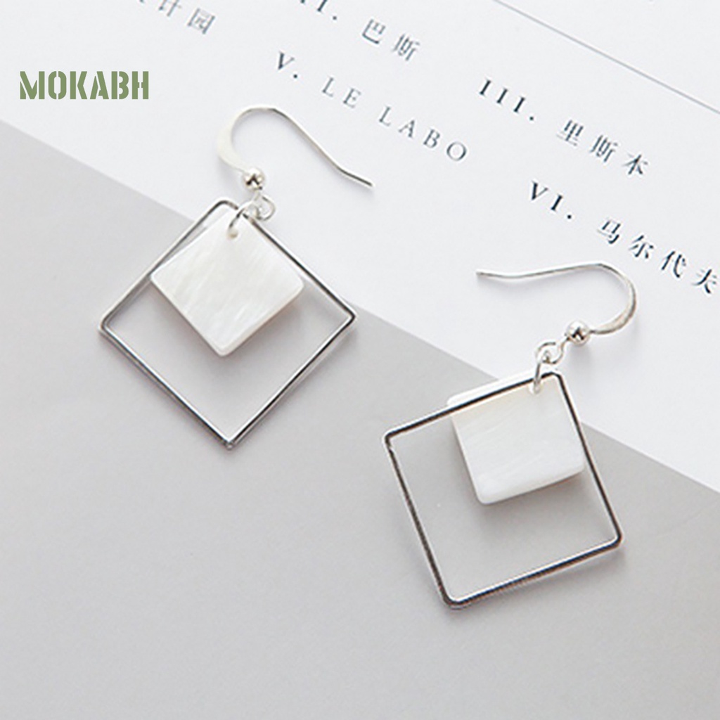 1 Cặp Bông Tai Dáng Dài Hình Vỏ Sò Thời Trang Thanh Lịch Thoải Mái