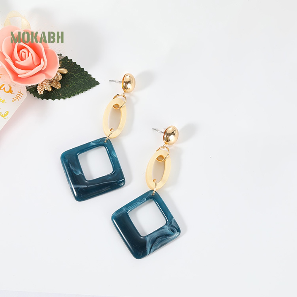 Bông Tai Hình Thoi Tròn Phong Cách Vintage Dành Cho Nữ