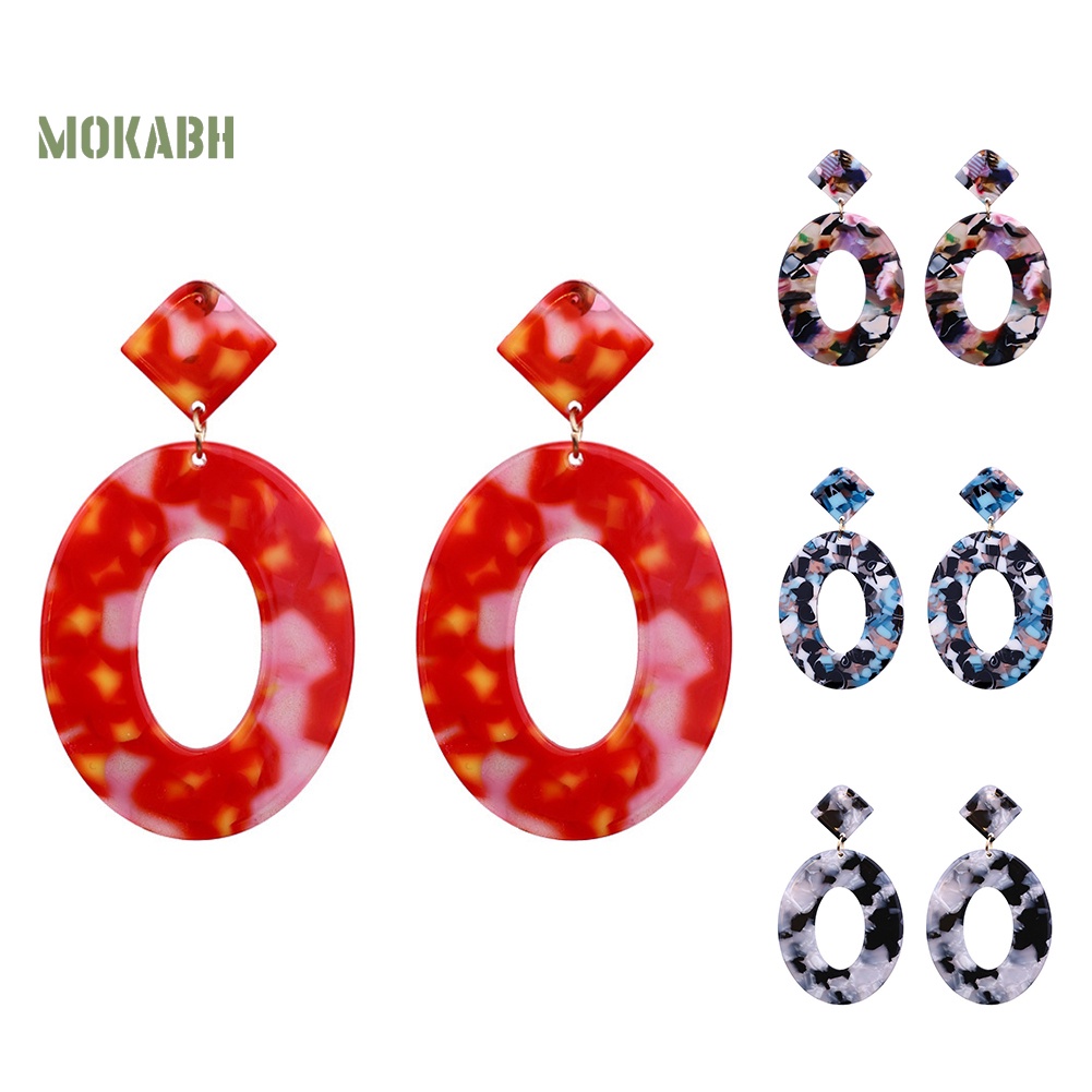 Bông Tai Hình Oval Rỗng Phong Cách Retro Thời Trang Cho Nữ