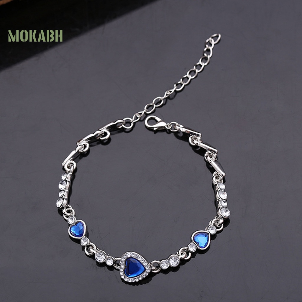 (Hot) Vòng Tay HợP Kim ĐíNh Đá HìNh Tim Xinh XắN