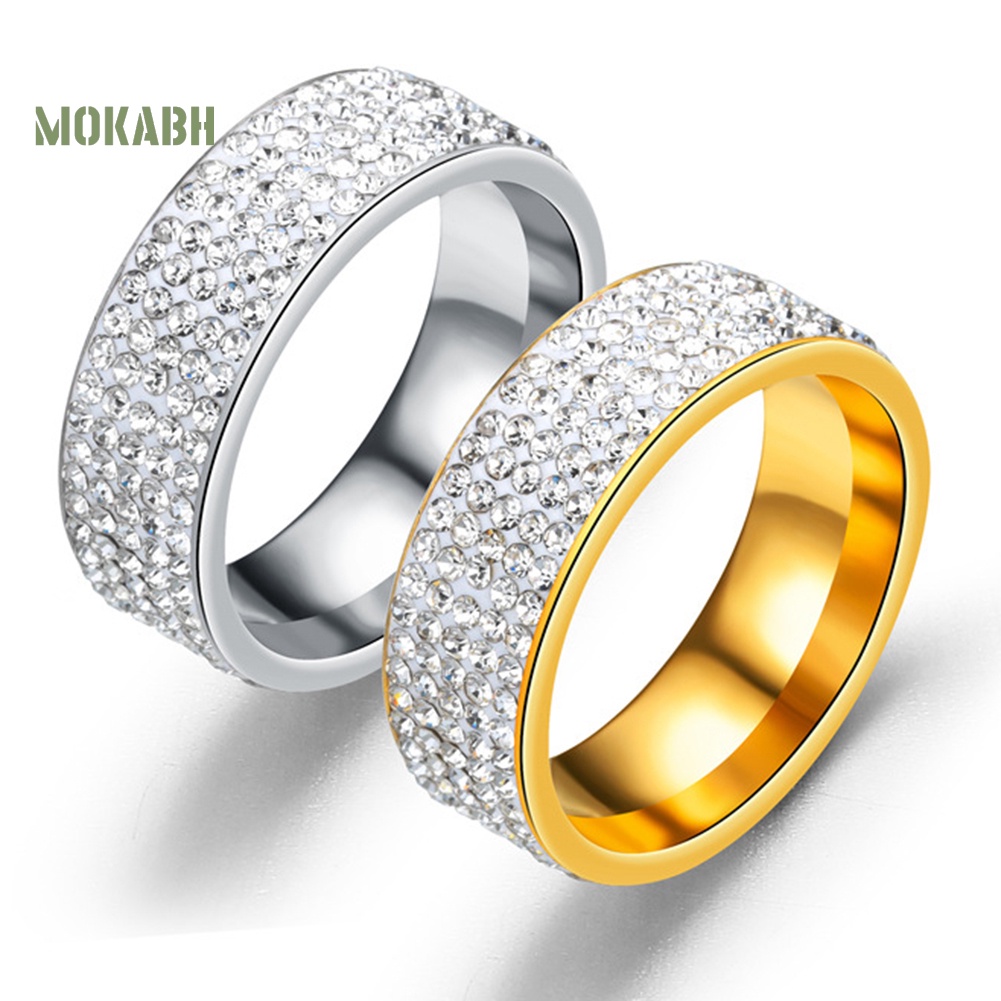 Nhẫn Cặp Bằng Thép Không Gỉ Đính Đá Thời Trang