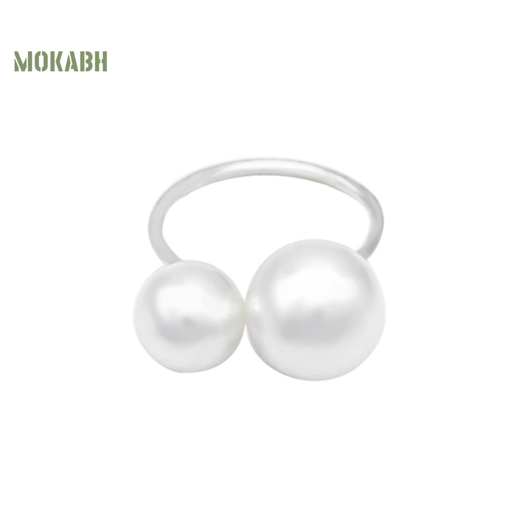 Nhẫn Hở Hai Đầu Đính Ngọc Trai Giả Bằng Hợp Kim Thời Trang Cho Nữ