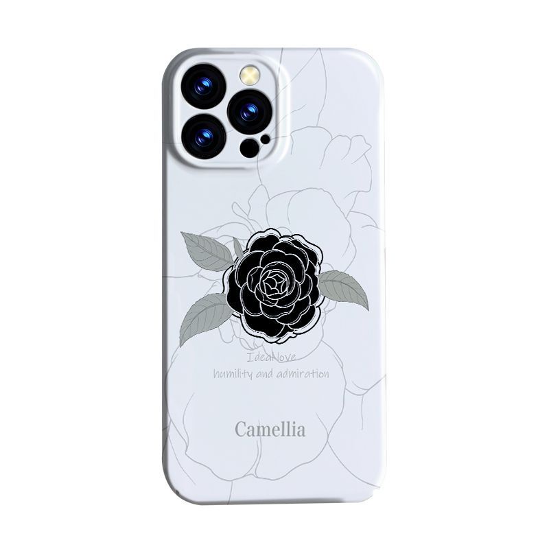 Ốp Điện Thoại In Logo Lv Màu Trắng Thời Trang Sang Trọng Cho iPhone14 xr 12 / 1311xs Camellia Promax
