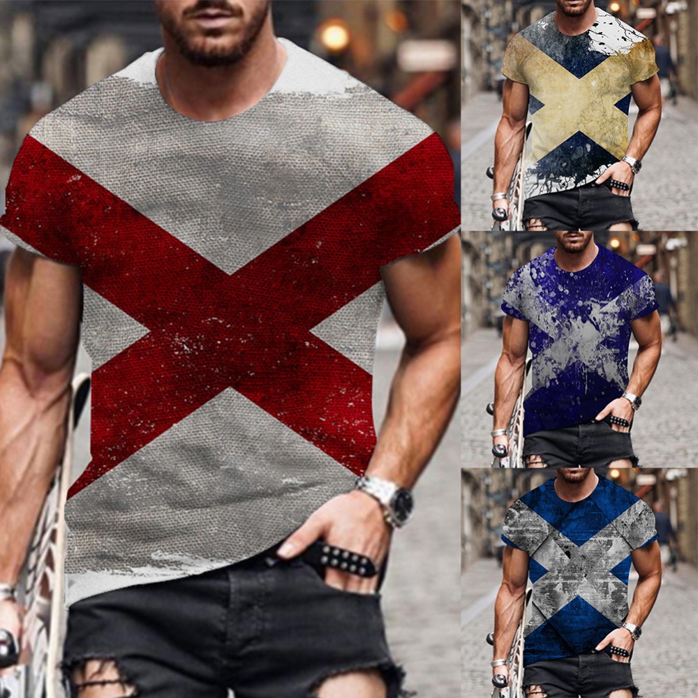 Áo Thun Thể Thao Tay Ngắn Cổ Tròn In Họa Tiết Thời Trang Cho Nam