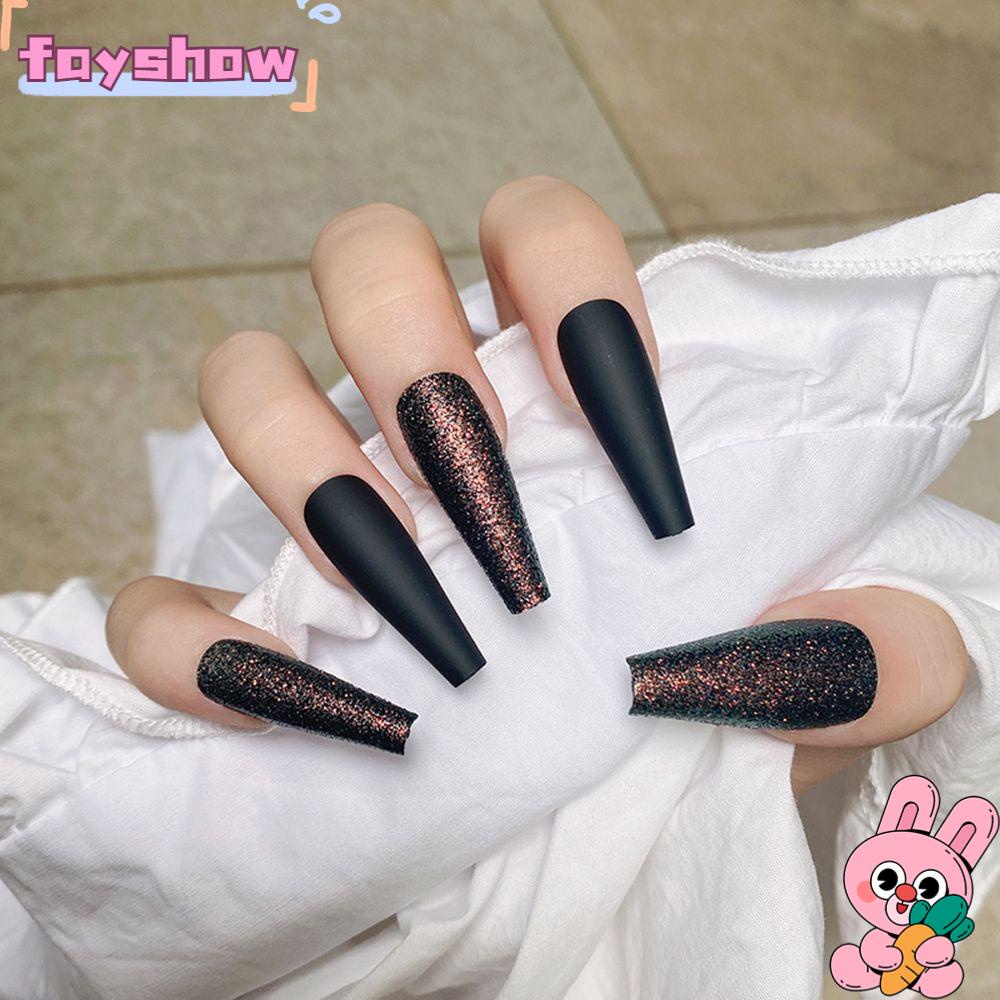 Hộp 24 Móng Tay Giả Múa Ba Lê Dạng Nhấn Che Phủ Toàn Diện