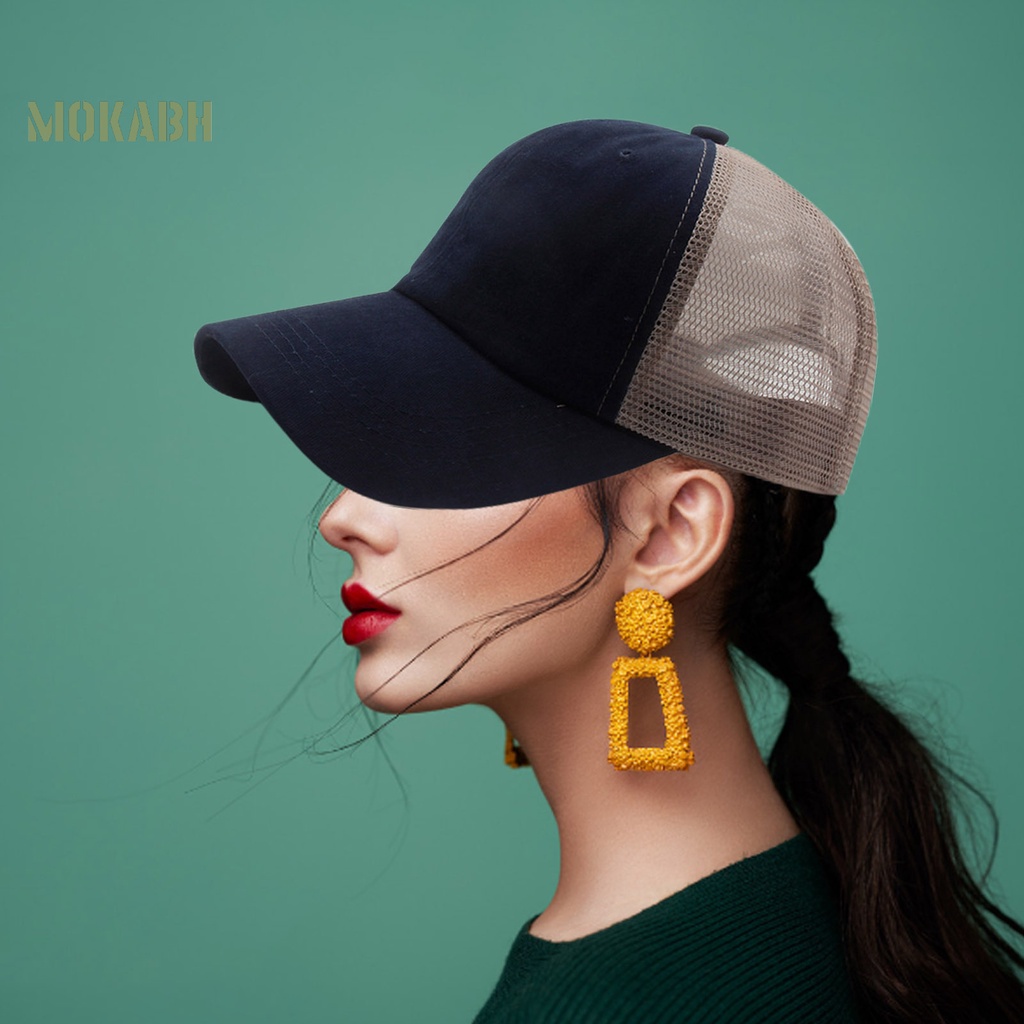 Mũ Lưỡi Trai Unisex Phối Lưới Chống Nắng Màu Sắc Trơn Có Thể Điều Chỉnh Kích Thước