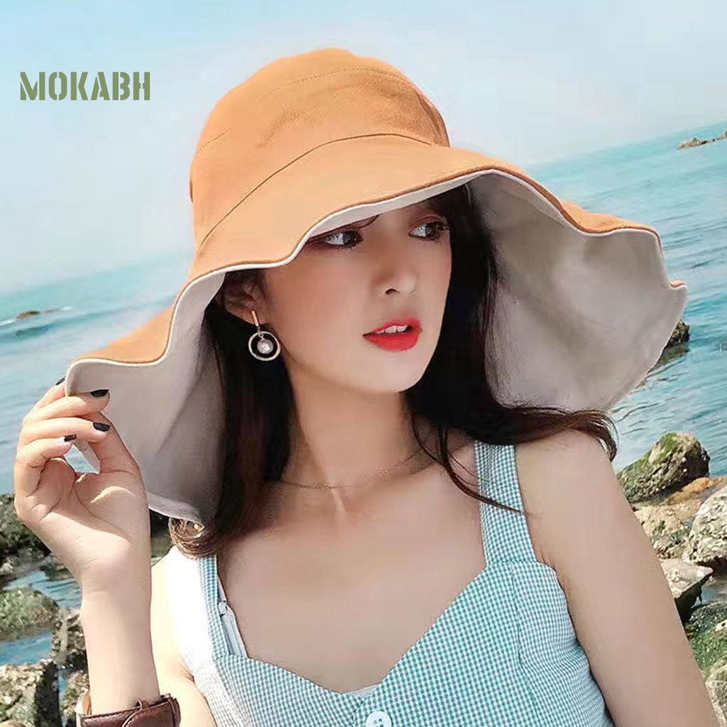 Nón Tai Bèo Hai Lớp Cách Nhiệt Chống Tia UV Màu Sắc Đơn Giản Dành Cho Nữ