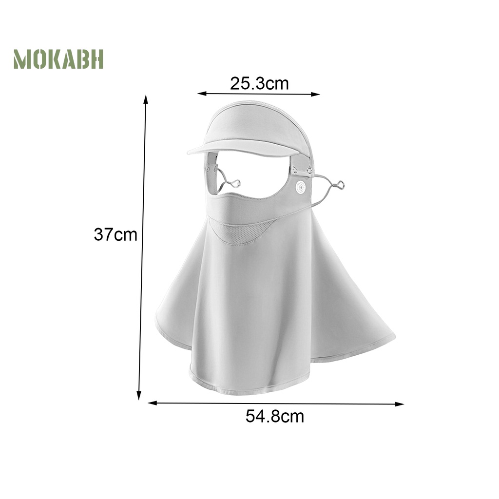 [Mok Abh] Khăn Trùm Đầu Bằng Vải Lụa Lạnh Chống Nắng Có Vành Che Mặt Vành Dùng Khi Lái Xe