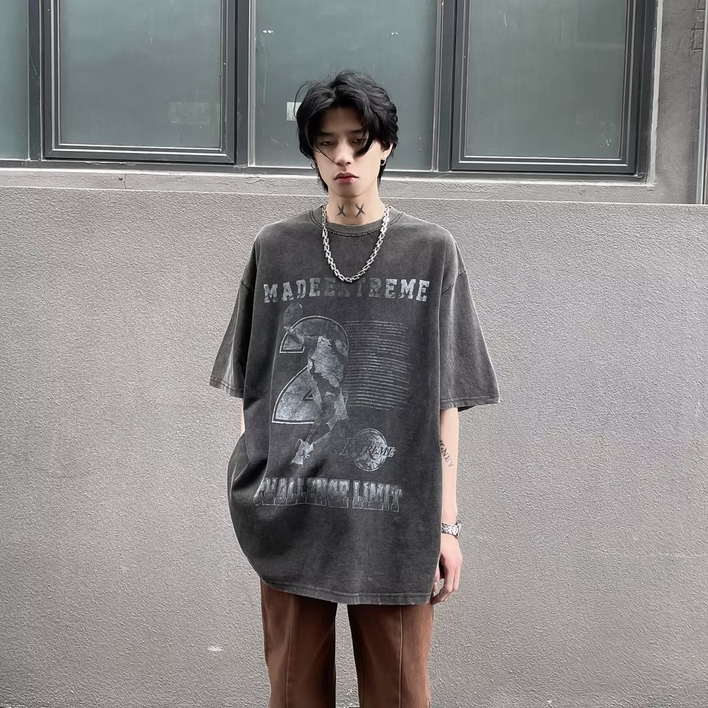 Áo Thun Tay Ngắn Dáng Rộng Phong Cách Hip Hop Đường Phố Thời Trang Mùa Hè Cho Nam