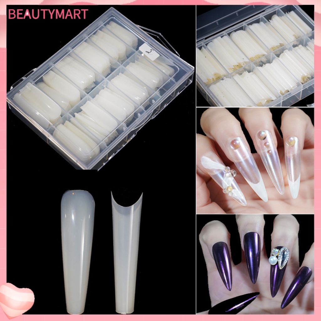 Hộp 240 Móng Tay Nối Dài Nhẹ Nhàng Chống Gãy Toàn Diện Kiểu Pháp Có Thể Tái Sử Dụng